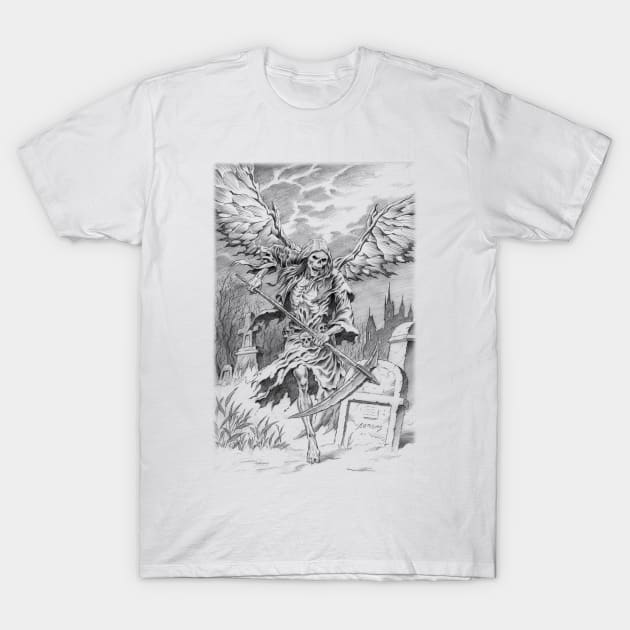 Grim Reaper Lineart T-Shirt by Paul_Abrams